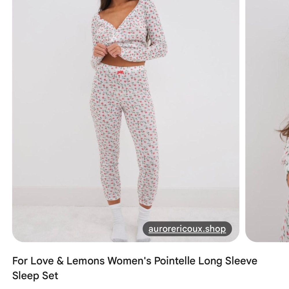 For Love And Lemons Women's White Floral Sleep Set NEVER WORN